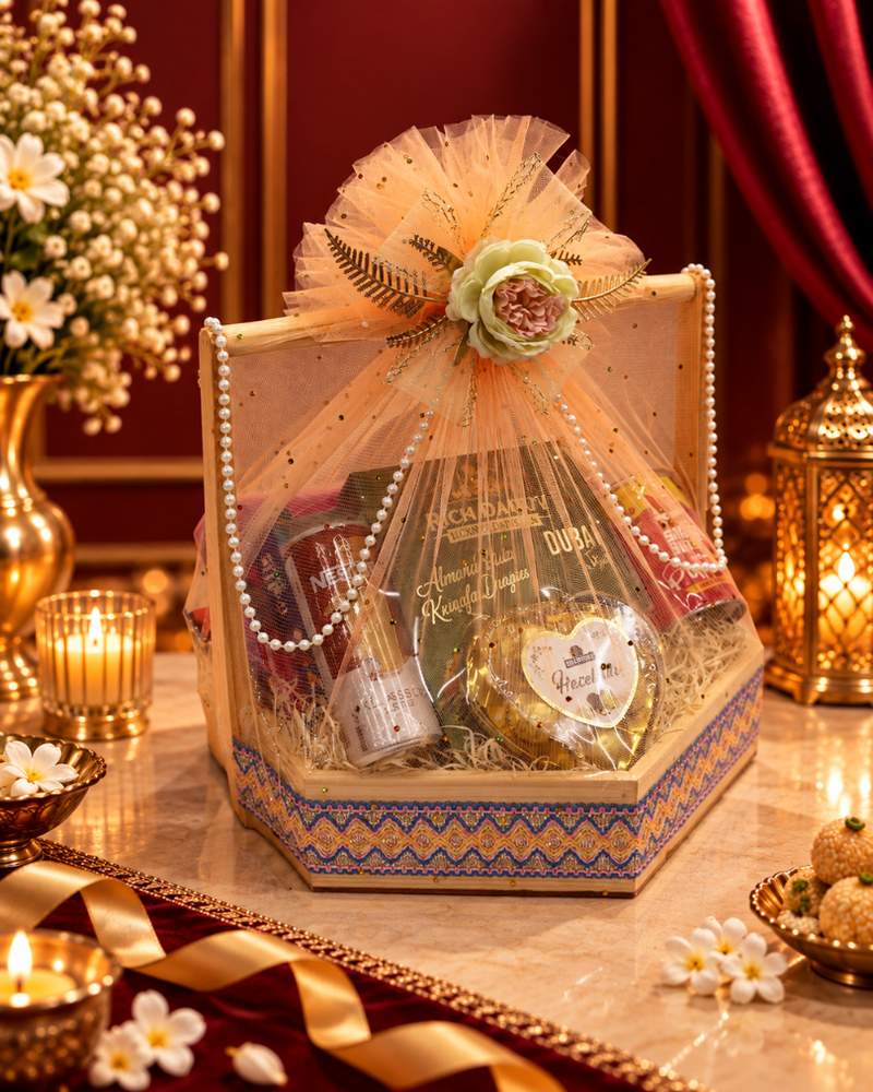 Wooden Hexagon Handle Basket, photo 3