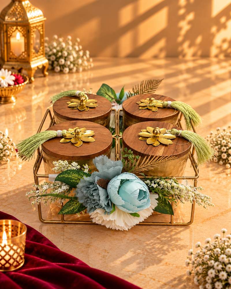Dry Fruit Square Hamper (4 Jars), photo 1