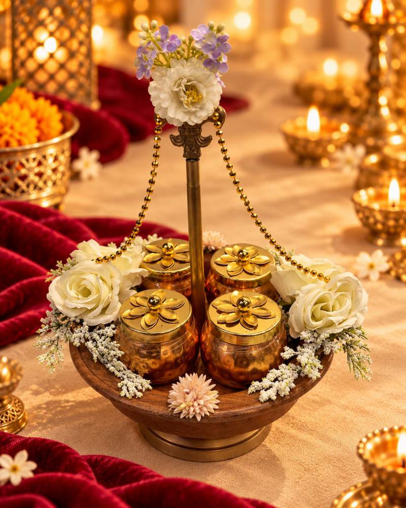 Dry Fruit Wooden Stand Hamper (4 Jars), photo 2