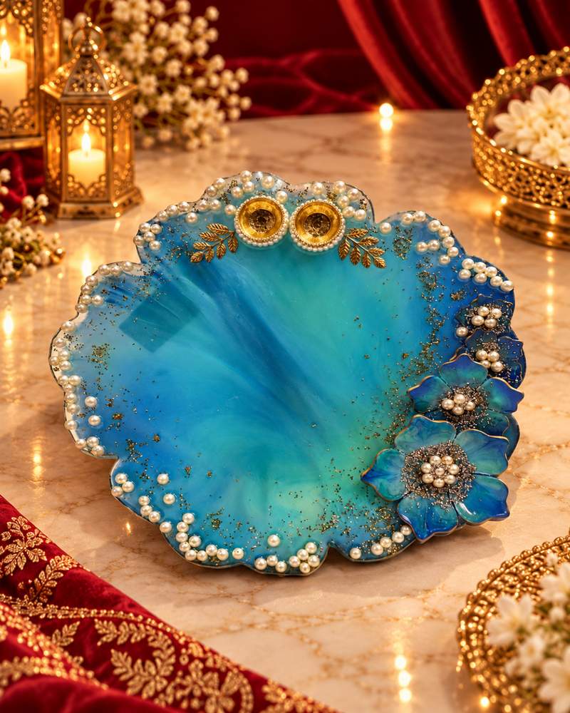 Ocean Blue Pearl Platter, photo 3